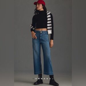 Pilcro by Anthropologie Colette patch pocket wide leg crop stretch jean size 30